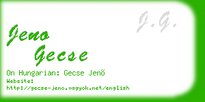 jeno gecse business card