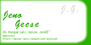 jeno gecse business card